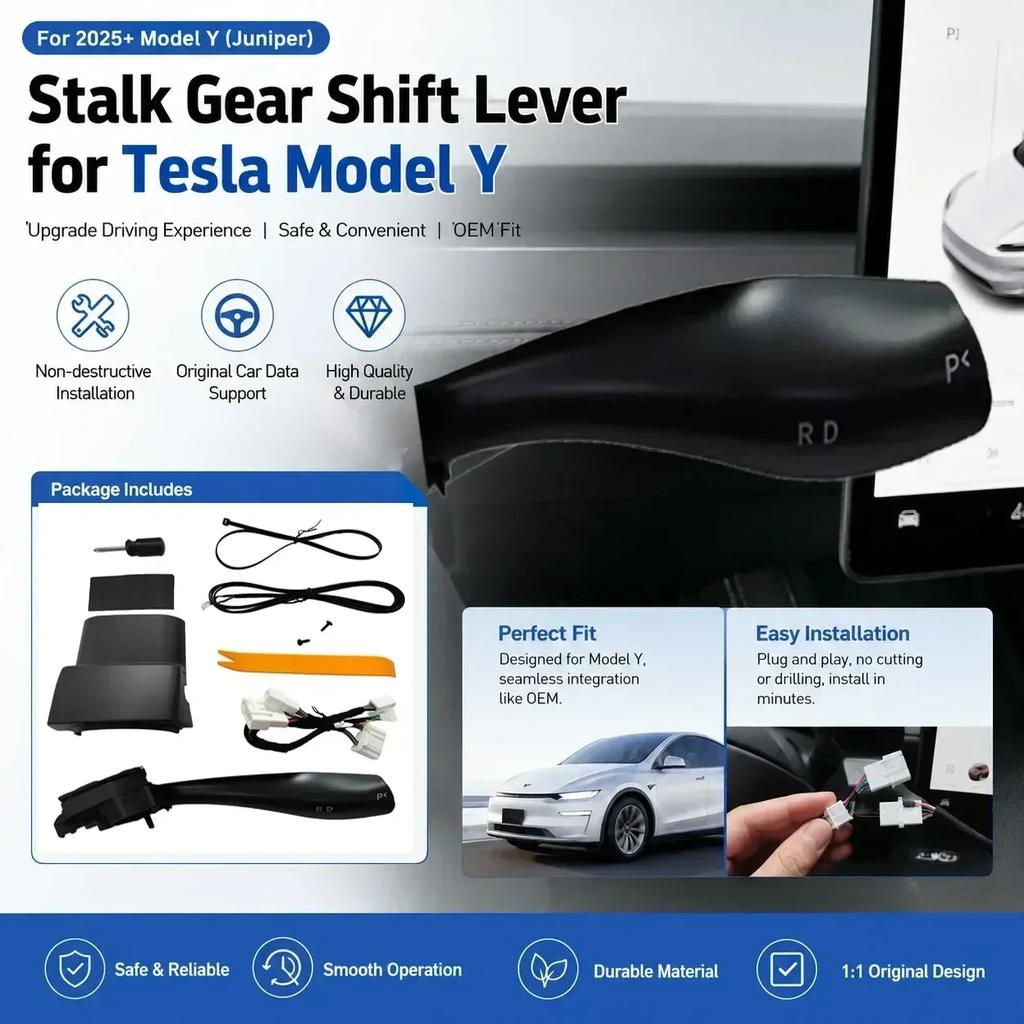 For Tesla Model Y Juniper New Model Physical Shift Stalk Kit DPR Indicator Lever Non-Destructive Easy Installation Amagi