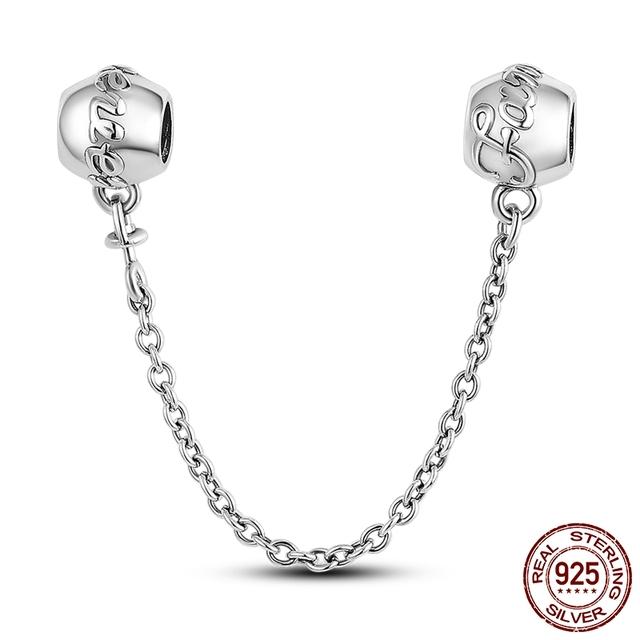 Серебряная застежка из настоящего серебра 925 пробы с цирконием CZ, узор, клипса, подвеска, бусины в виде ромашки, стопор, подходит для модного стиля, браслета, подвески, ювелирные изделия