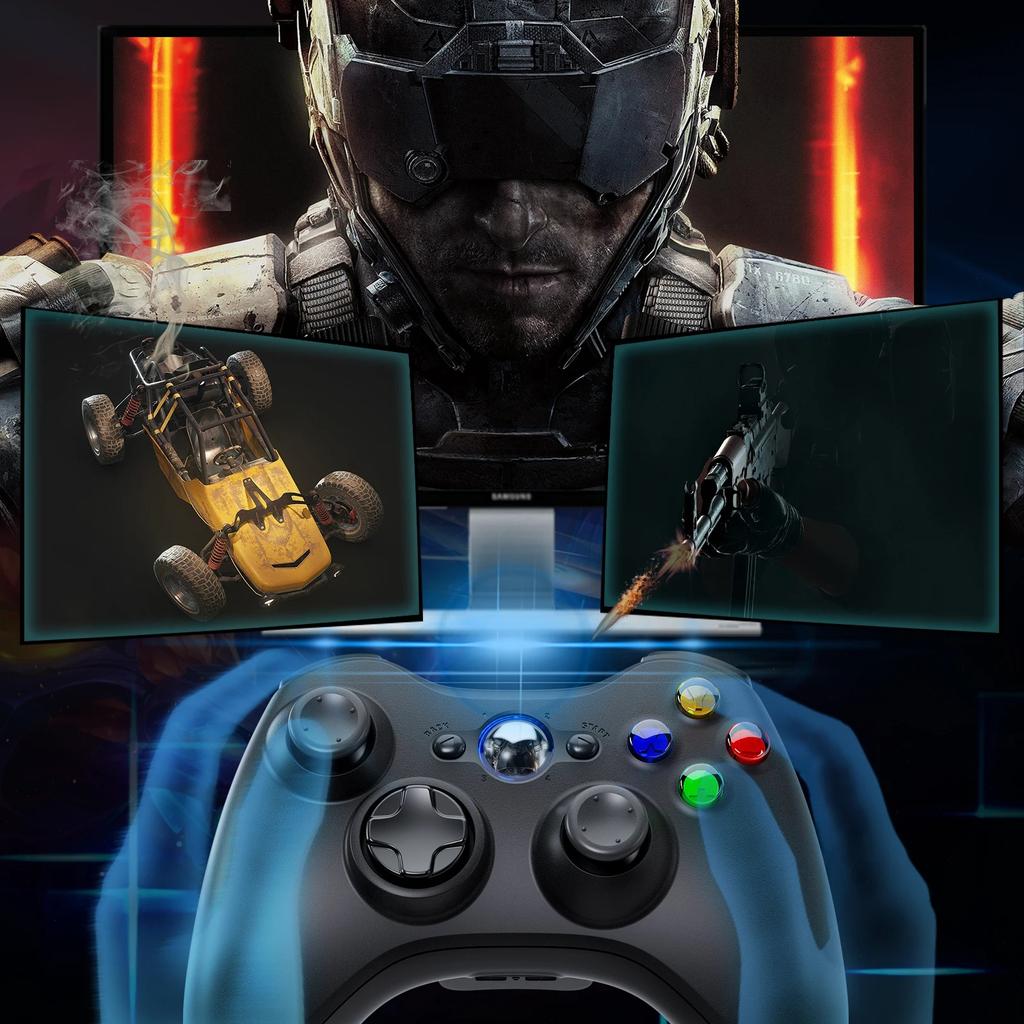 Беспроводной/проводной контроллер для Xbox 360 / 360 Slim Геймпад Джойстик Совместим с Xbox 360/360 Slim и ПК Windows Игры