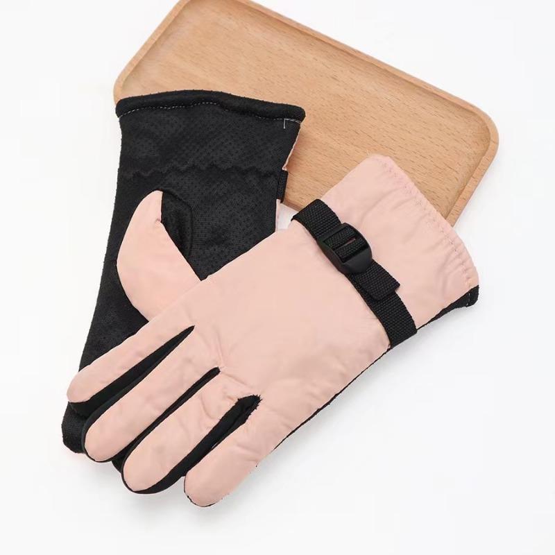 Детские перчатки, водонепроницаемые, уличные, с полным пальцем, теплые детские перчатки, зимние варежки для мальчиков и девочек от 3 до 13 лет