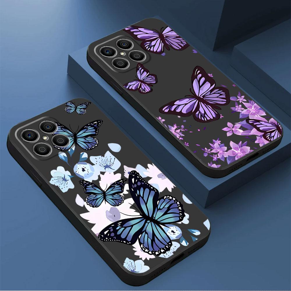 INS Ретро Бабочка Чехол для Телефона для Honor X9a Magic5 Lite 8X 70 X8a 90 Pro X8 X6 X7 X6a Magic5 Черный Мягкий Funda Чехлы