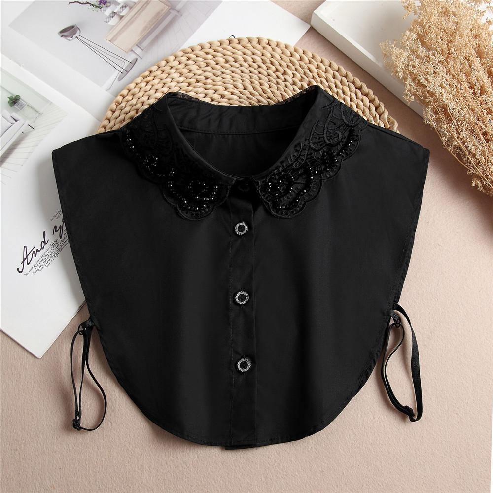 2023 Shirt Fake Collar Lace Black White Shirt Detachable Collar Suit Men Female Shirt Lapel Top Summer Thin Cool Fake Collar