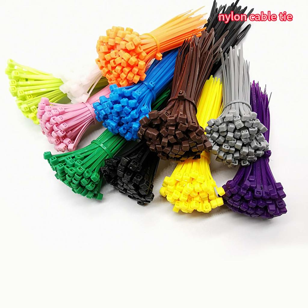100pcs Self-locking Nylon Small Cable Ties Width 2.0mm 3x150mm Zip Tie Wire Cords Fastens Red Yellow Blue Brown Black White Grey