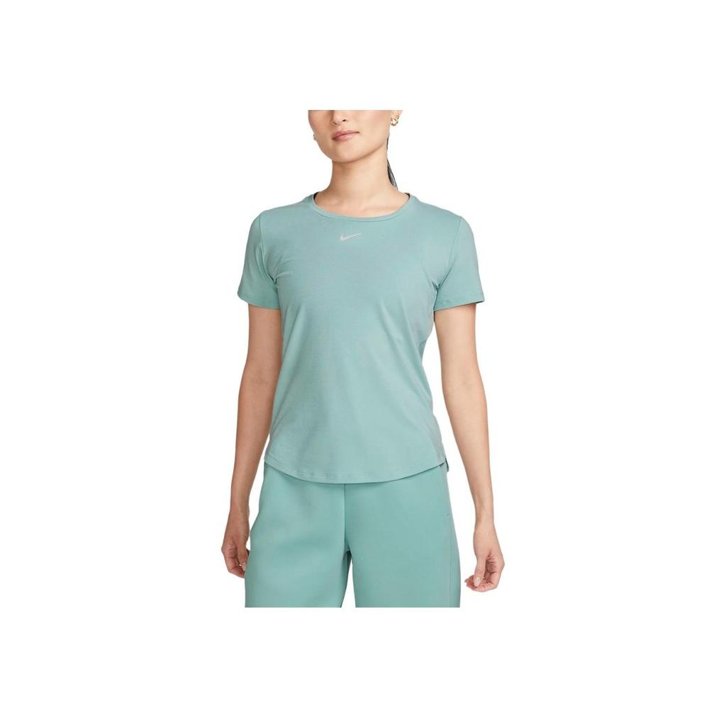 Nike Однотонная футболка с круглым вырезом и коротким рукавом, женские топы, синяя DD0619-309
