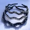 Sweet Korean Women Hairband Girls Headdress Flower Crystal Hair Hoop Hair Accessories Wave Headband