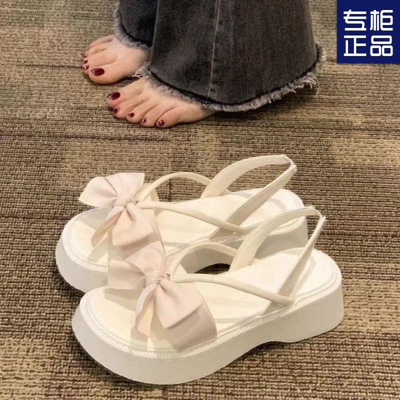 Босоножки на платформе женская верхняя одежда лук 2024 новое лето римская хрень чувство фея ветер слово ремень женская обувь