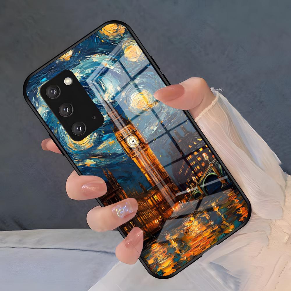 Чехол для телефона с картинами Ван Гога маслом для Samsung S26 S25 Plus S20 S20 Plus S22 Ultra S23 FE S21 Plus S21 Ultra Стеклянная крышка