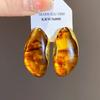 Stainless Steel Resin Amber Earrings Translucent Drop Hoops Translucent  Women's Accessories