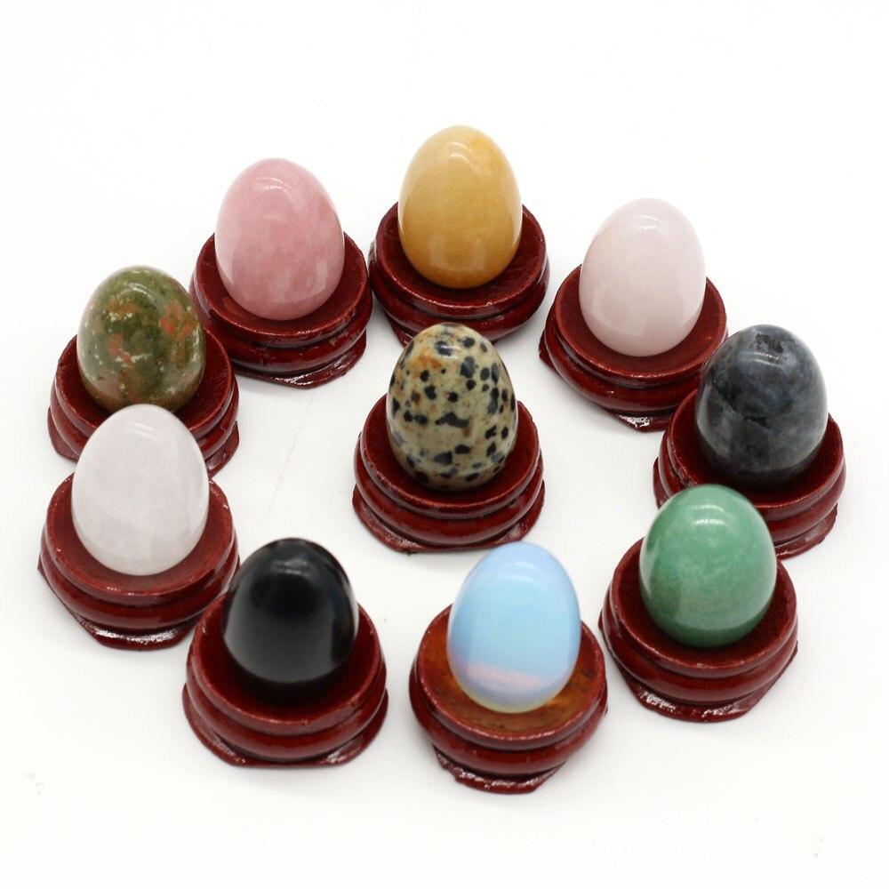 Украшение из натурального камня в форме яйца с подставкой, искусственный орнамент, счастливый подарок, украшения для спальни, сада, офисного стола