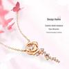 French Retro Diamond Rose Clavicle Necklace: Luxurious Simple Design with Sparkling Floral Charm for Women