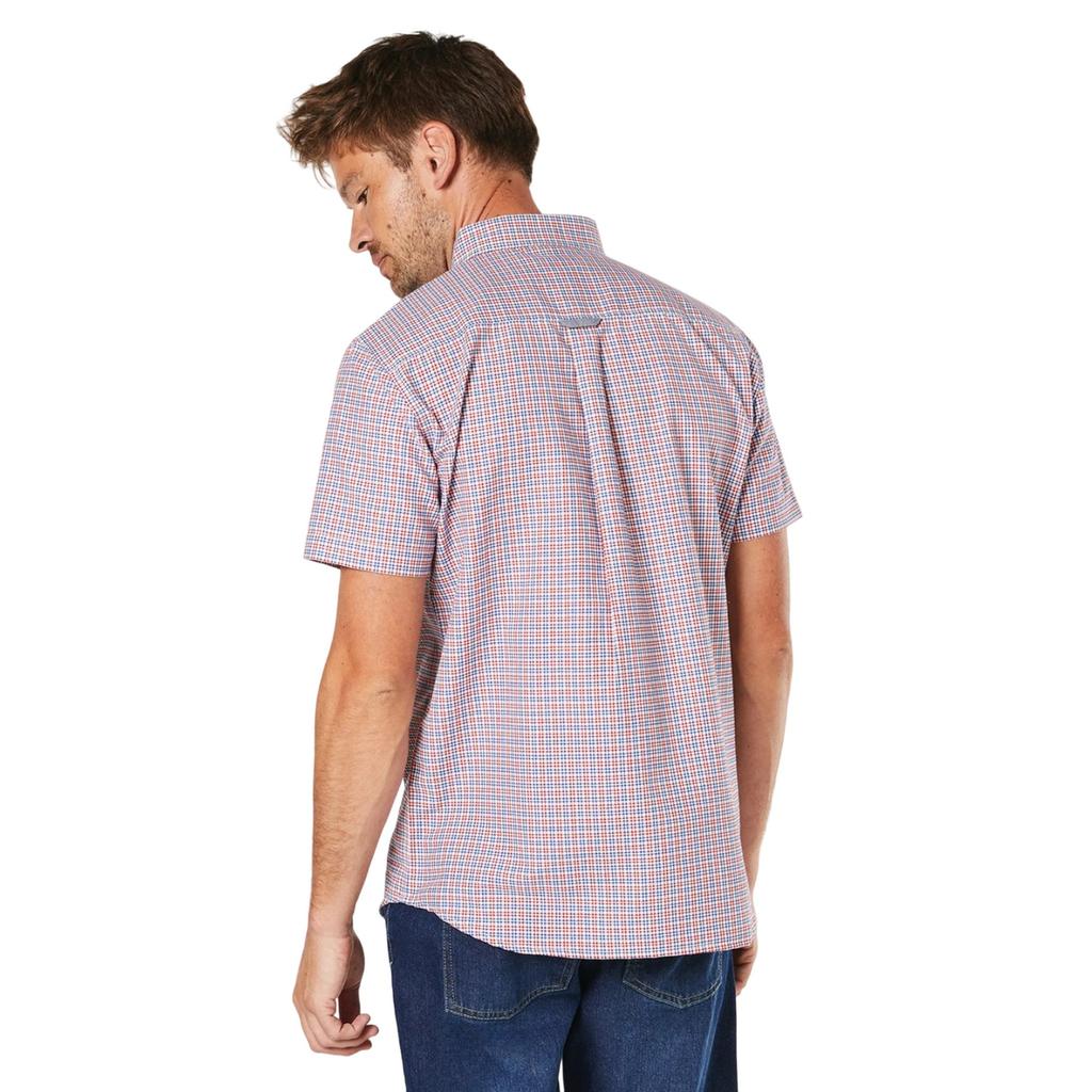 Maine Mens Wall Checked Short-Sleeved Shirt