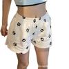 Women's Summer Casual White Dog Paw Print A-Line Shorts