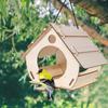 Wooden Birdcage Bird House Hanging Bird Feeder DIY Assembly Garden Decoration Feeder