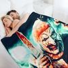 Terrifying Art and Clown Throw Blanket Thermals For Travel Thermal Cute Flannel Fabric Blankets