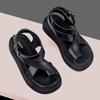 Fashion AIYUQI Sandals Women Genuine Leather 2025 Summer New Clip Toe Sandals Ladies Roman Women Shoes Muffin Sandals WHS MTO