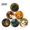 Unique Cat Themed Gifts Wooden Coasters, Decorative Heat Resistant Table Mats, Non-slip Cup Retro Pattern Coasters Insulation for Hot Drinks And Desk