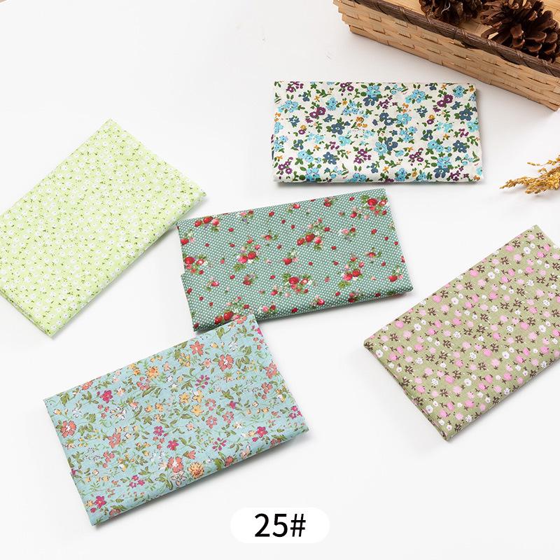 5pcs / Lot Printed Patchwork Cotton Fabric Doll Handmade Accessories Floral Fabrics for DIY
