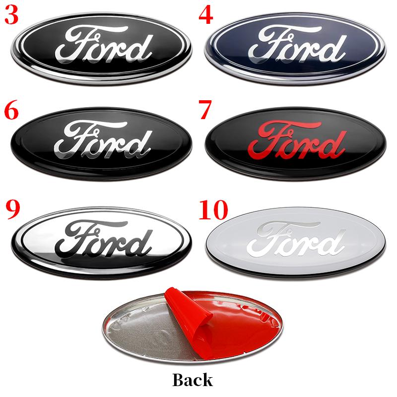 11.5cm Car Front Grille Logo Trunk Accessorie Hood Sticker For Ford Focus Fiesta mk6 mk7 Mondeo Ranger S-MAX Kuga EcoSport B-MAX