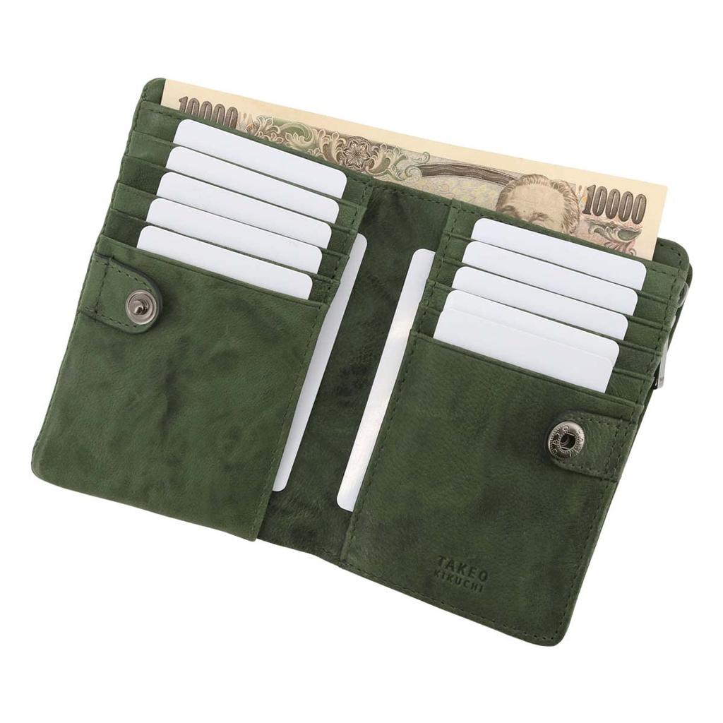 Подлинный ограниченный 720625 складной овчина зеленый [Takeokikuchi] двойной кошелек, кожа, Oyster, цвет, мужской двойной кошелек, кошелек, кожа, [ограниченный