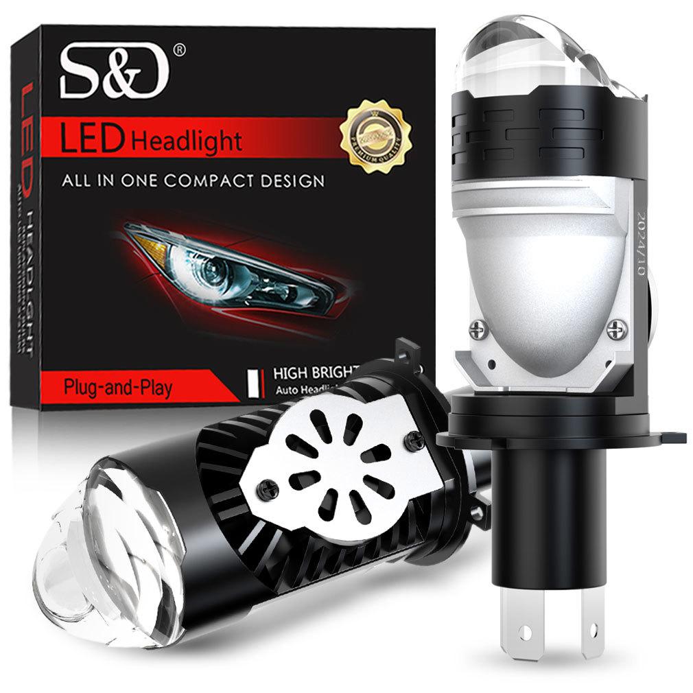 2 шт. H4 LED Двойная проекторная линза Комплект лампочек для автомобильной фары Мотоциклетный Canbus 90 Вт 30000 лм Свет дальнего и ближнего света с турбо-мото лампой LHD 6000K Белый
