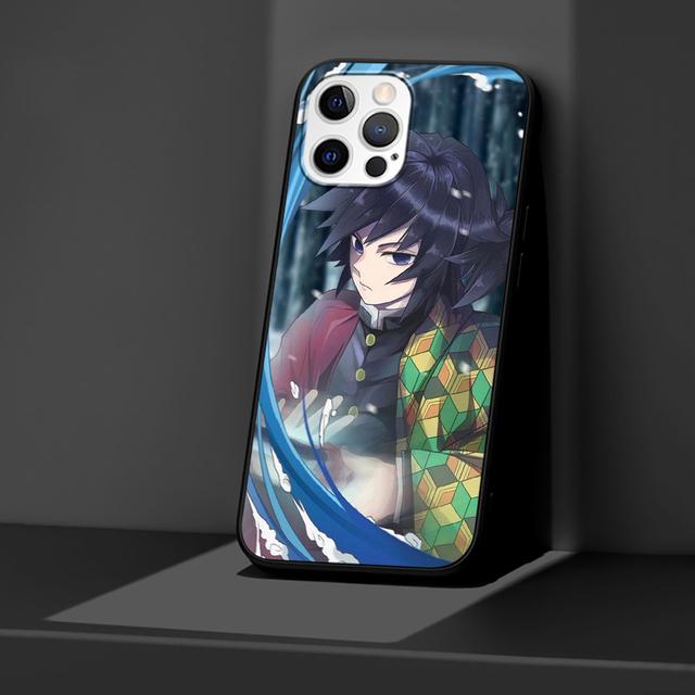 Case For Apple Iphone 11 13 12 Mini 14 Pro Max Xr 7 8 +Se 2020 Xs 6 6s Plus 5 5s Black Silicone Phone Cover Anime Giyuu Tomioka