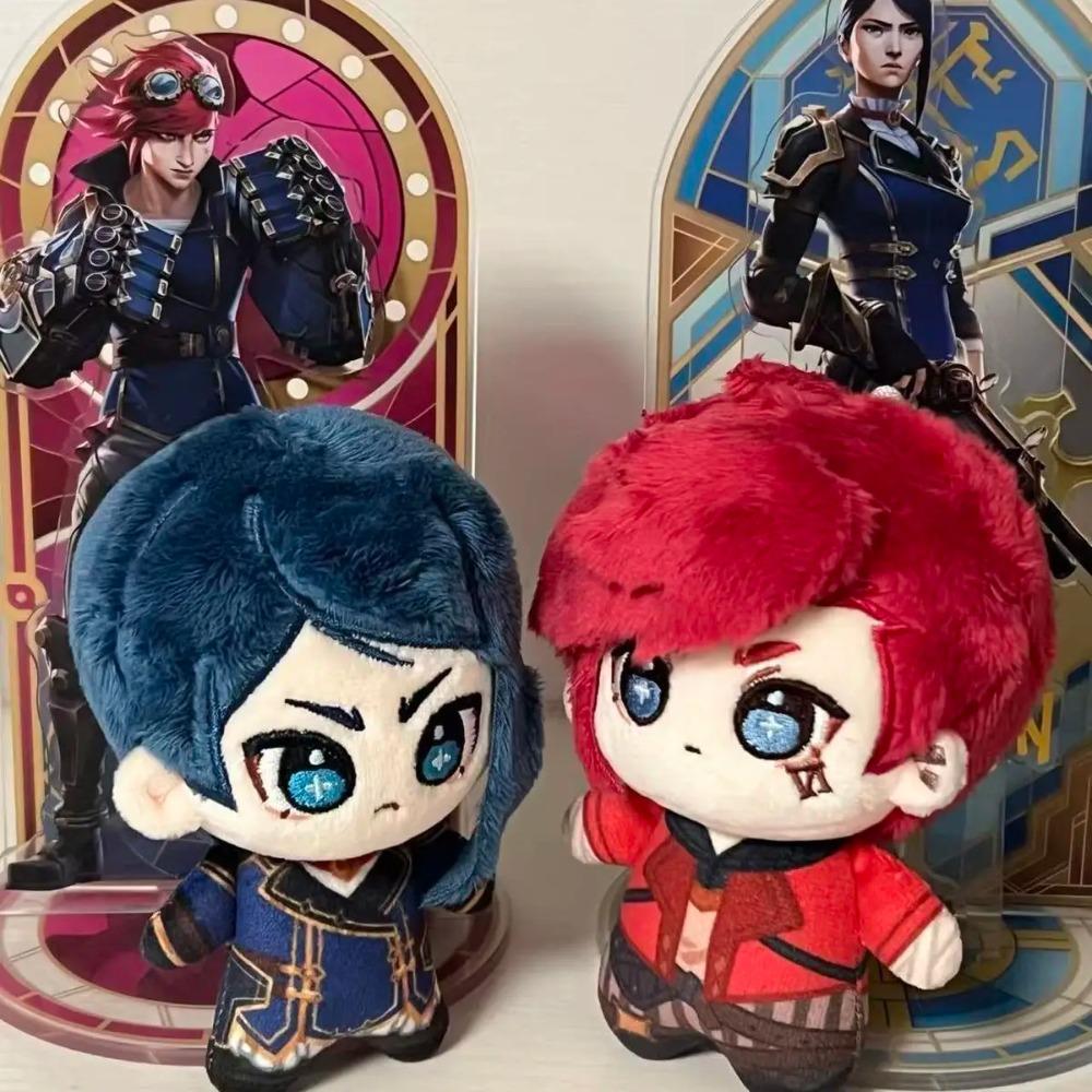 10cm Anime Stuffed Caitlyn Vi Violet Plushie Pendants Doll Vi Caitlyn Kiramman Plush Doll Toy Figure Keychain Fans Birthday Gift