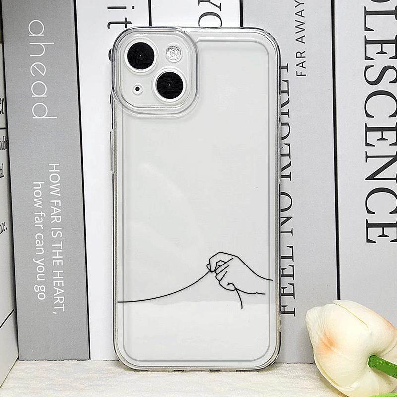 Чехол для телефона с простыми линиями для влюбленных, парный, для IPhone 16 Pro Max 15 14 13 12 11 Mini X XR XS SE2 7 8 14 Plus, мягкий чехол, парная оболочка