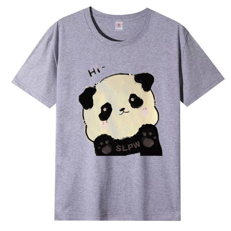 Summer Ladies Cute Cat Printed Cotton Breathable Style T-Shirt Short Sleeve