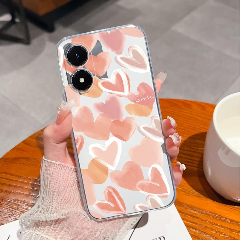 Для Vivo Y02S Y20 Y36 Y33 Y10 Y27 Y15 Y21 Y11 Y17s чехол для телефона модный чехол для девушки-космонавта прозрачный защитный матовый мягкий силикон для бампера Vivo