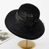 Eugen yarn hat summer new temperament flower bucket hat women seaside beach travel sunshade sunscreen basin hat