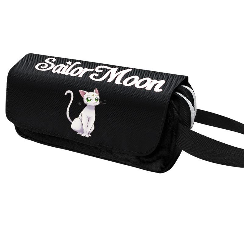 Cute Anime Sailor Moon Pencil Case Large Capacity Double Zipper Flip Pen Pouch Students
