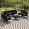 Day and Night - Day and Night Garden Furniture Set 8 Pieces and Black Synthetic Rattan Cushions