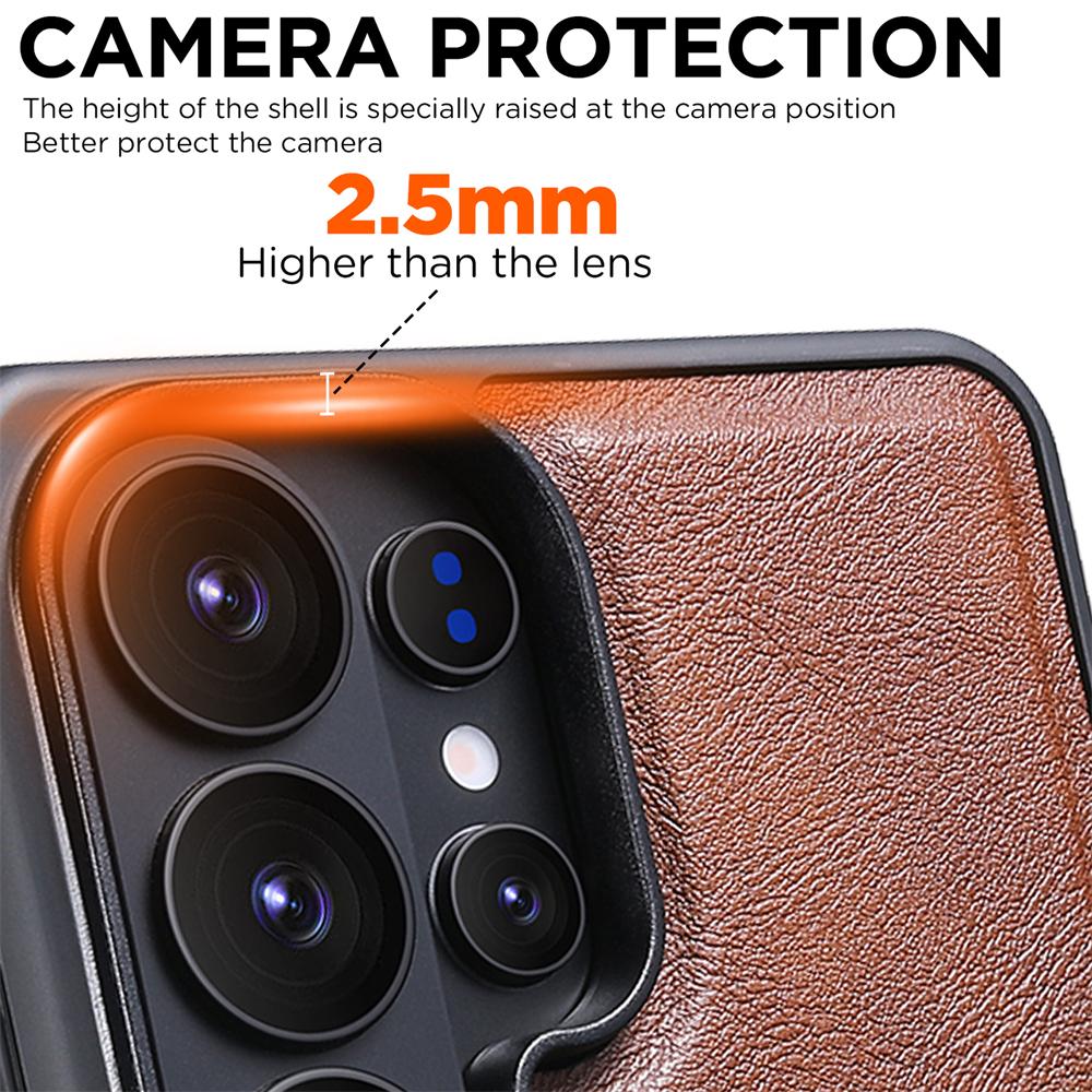 Faux Leather Phone Case For Magsafe Magnetic Wireless Charging Frosted Feel For Samsung S26 S25 Ultra S24 S23 S22 Cover