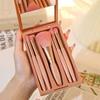 Yousheng 5Pcs/Set Women Makeup Brush Kit with Mirror Storage Box Professional Synthetic Eye Shadow Blush Foundations Concealer Blending Cosmetic Brush