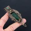 Lab-Created Emerald Gemstone Jewelry Pure Copper Wire Wrapped Handmade Pendant For Gift