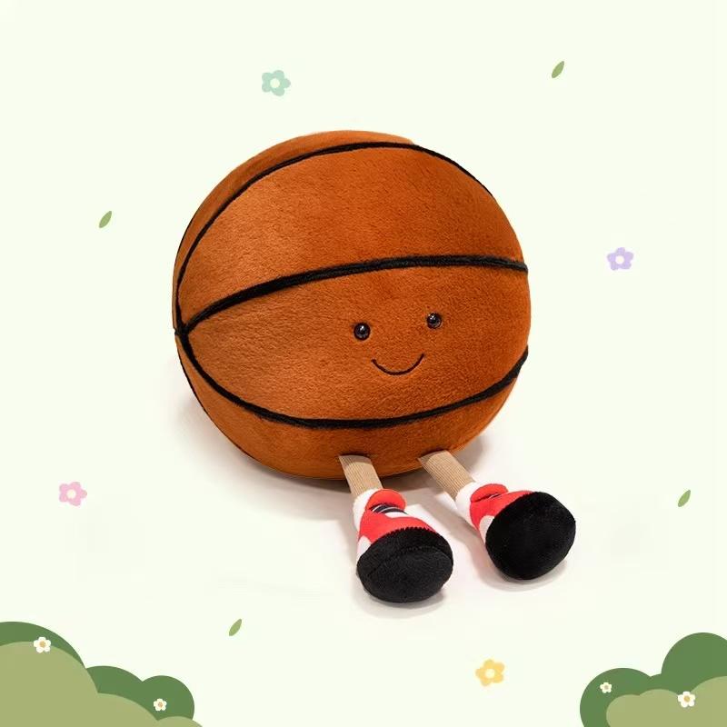 25cm Latest Basketball and Football Doll Simulation Stuffed Plush Toy Cartoon Anime Cute Doll Gift boys and girlsfor Fun Doll
