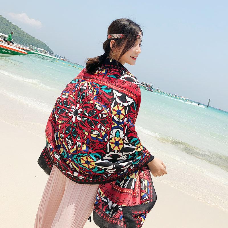 Scarf Women Winter Warm Scarves Vintage Bohemian Ethnic Style Art Shawl Wrap Beach Towel Tassels