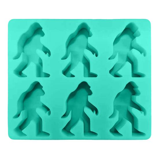 Ice Cube Mold 6-Cavity Gorilla Shape Ice Cube Tray for Whiskey Cocktails DIY Treats Reusable Easy Release Popsicle Molds