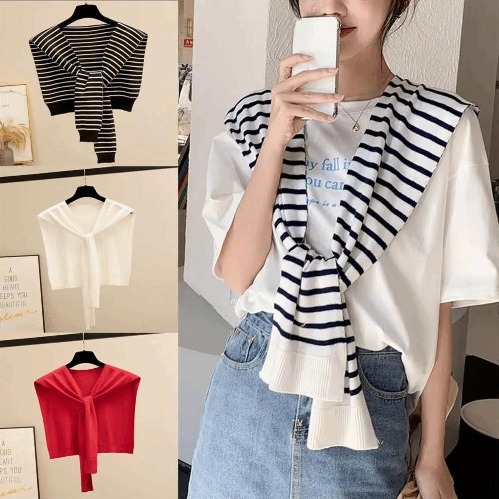 Lightweight Knitted Shawl Thin Fake Collar Trendy Cowl Neck Office Wear