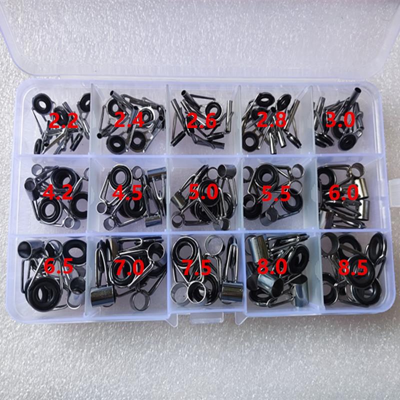75pcs/box Boxed Sea Rod Guide Ring Suit Ceramic Wire Ring Guide Ring Fishing Rod DIY Accessories Fishing Gear Supplies