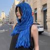Womens Lightweight Silk-Like Scarf With Shimmer Thread Breathable Neck Wrap In Solid Colors