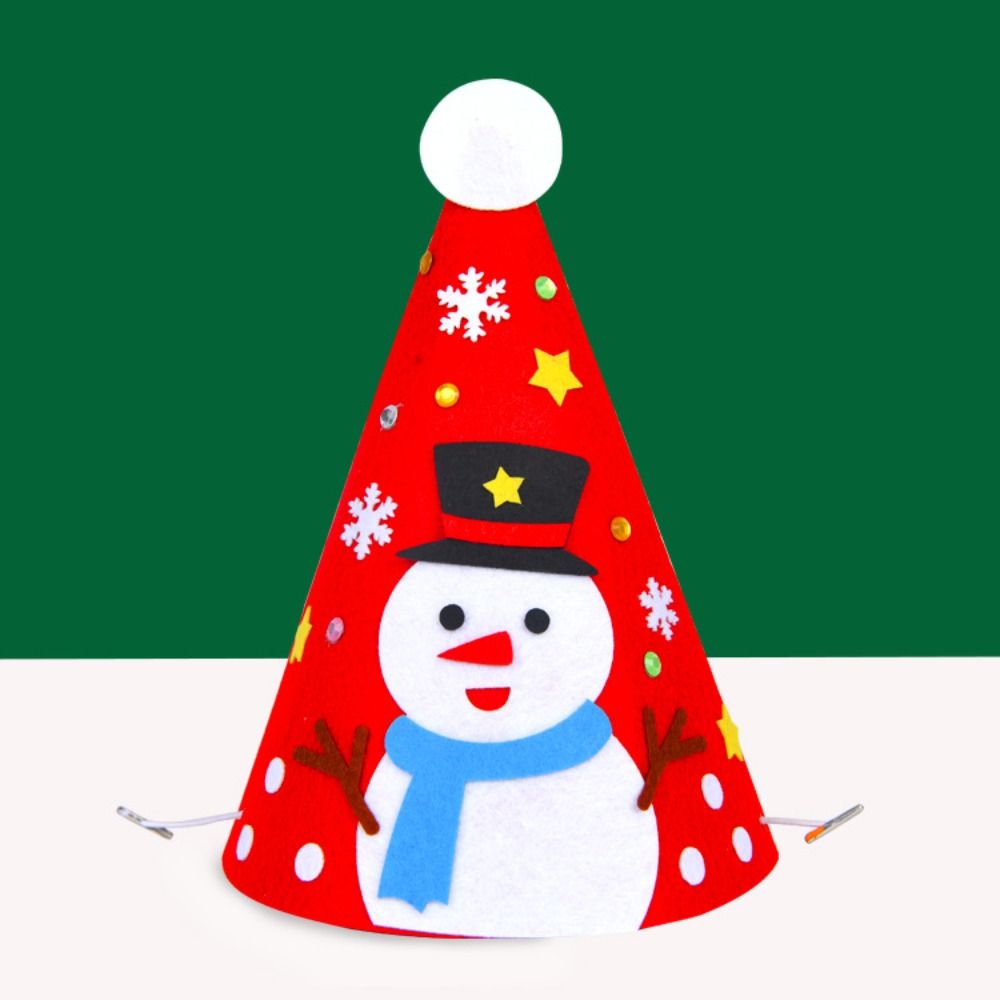 Christmas DIY Felt Christmas Hat Material Pack Cartoon Pointed Hat Merry Christmas Hat  Families