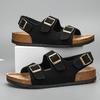 Authentic Leather Shoes Man Slippers Men's Dad Sandals Man Summer 2024 Mens Sandal Low Price Shoe Social Shoe Male Slipers Flat