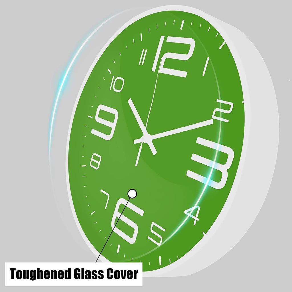 Настенные часы 12" Бесшумные Кварцевые Декоративные Новейшие Настенные часы Бесшумные Классические часы Работающие от батарейки Круглые Легко читаемые Для комнаты/дома