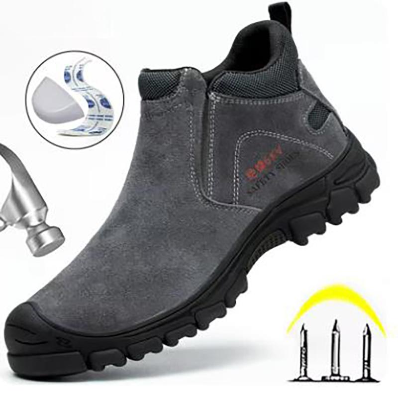 Мужские рабочие ботинки, защитные ботинки со стальным носком, непробиваемая обувь для сварщиков