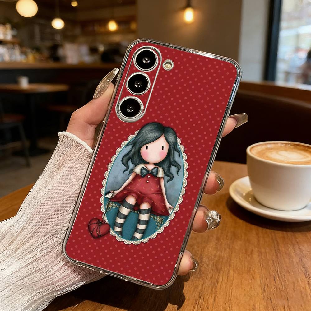 CUTE S-Santoro G-Gorjuss Series Phone Case For Samsung Galaxy S24 S25 S23 S22 S21 Plus S24 S25 Transparent Cover Case