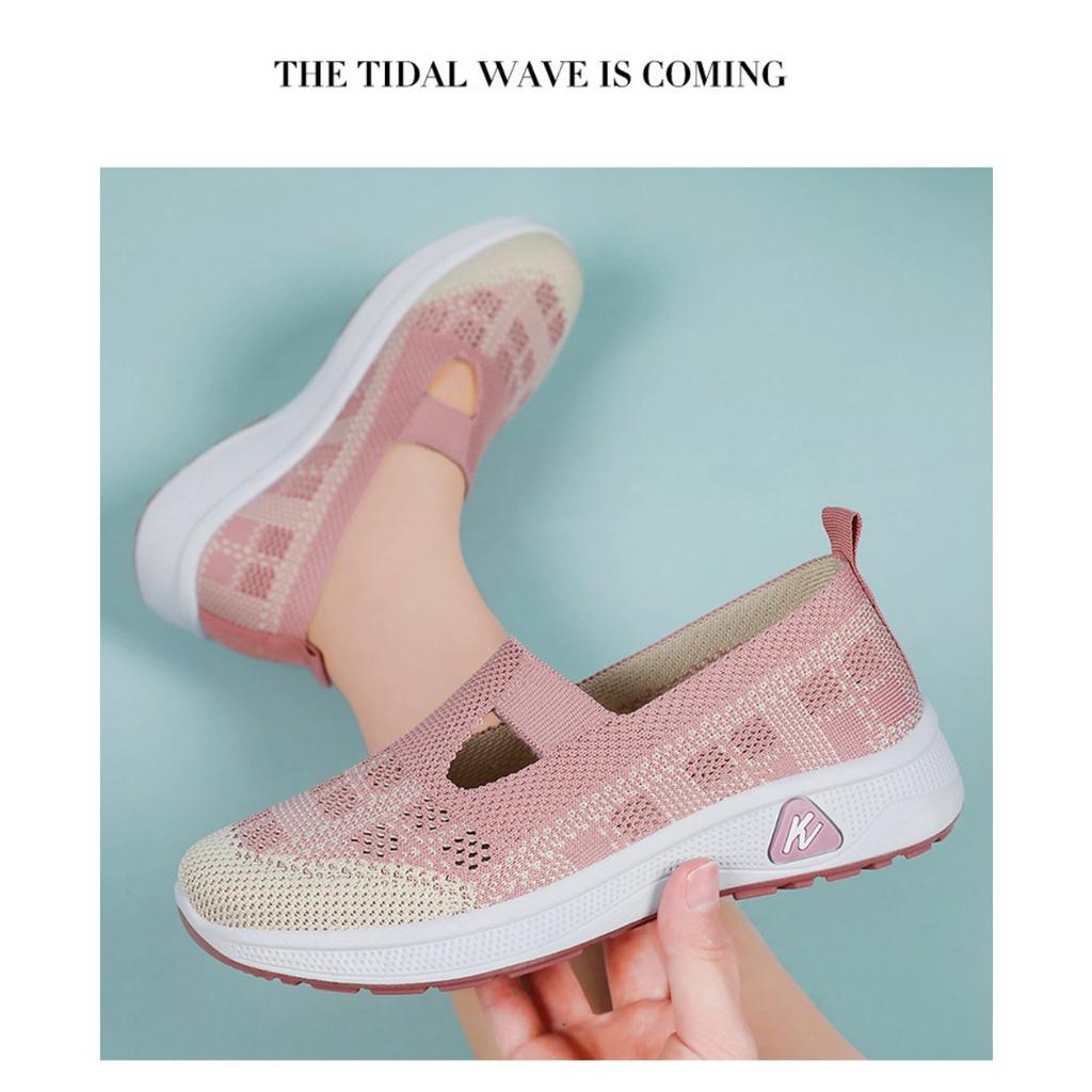 Женские летние новые дышащие и удобные туфли из ткани Single Shoe, туфли на одну ногу