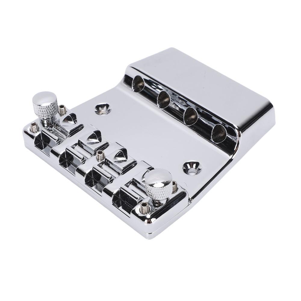 Silver Bass Bridge Metal Saddle Bridge Premium Bass Guitar Bridge For Guitar Repair