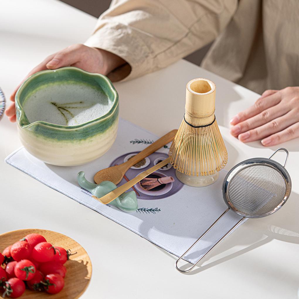 2025 Новый набор Petal Matcha 8 предметов Глазурованный набор для матча с чашей для матча, венчиком, инструментами с носиком, ручной работы, для церемонии, роскошная подарочная коробка