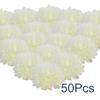50pcs Artificial Marigold Flowers Fake Flower Heads Garland for Wedding Home Christmas Decor Creamy